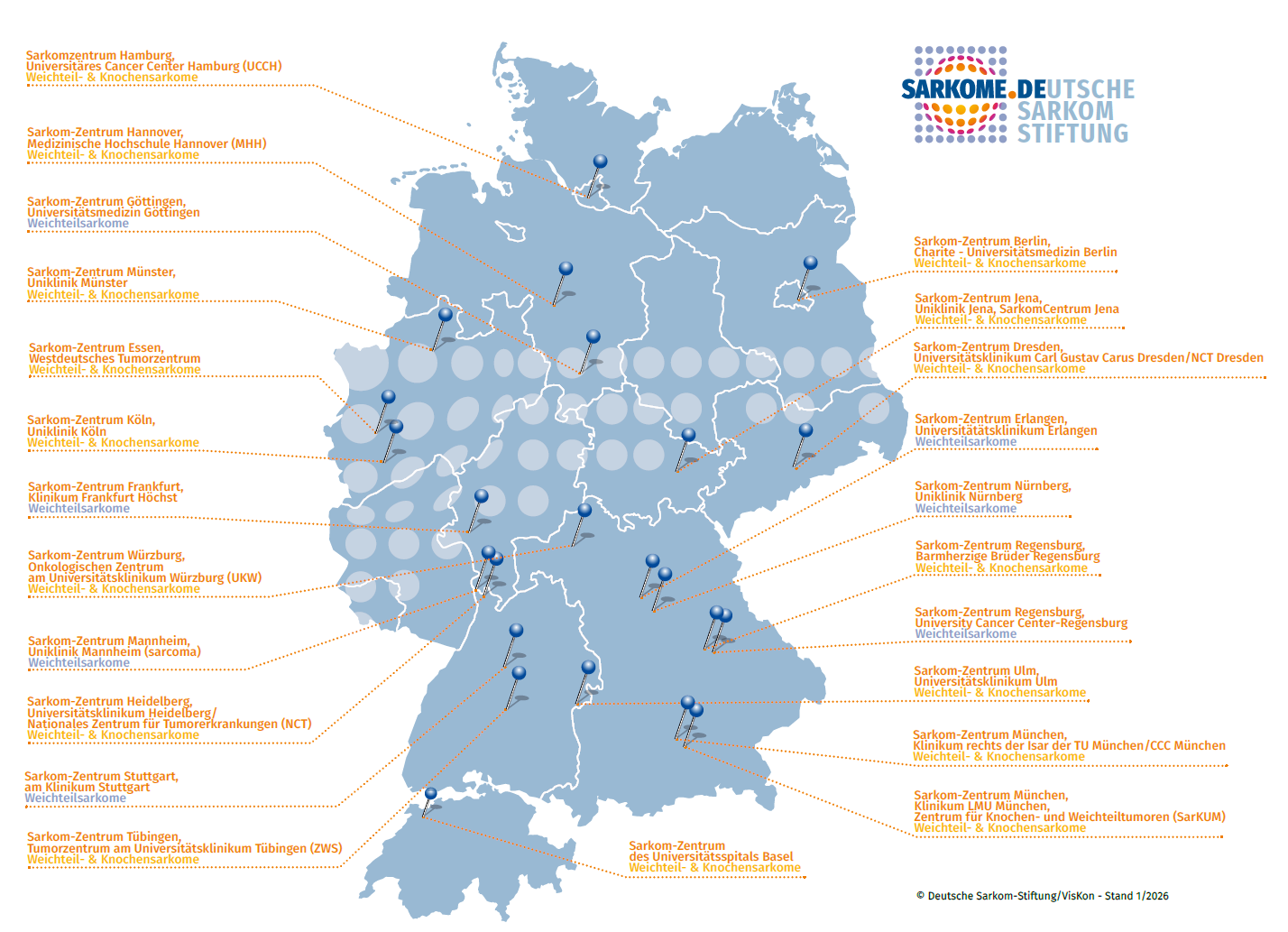 DSS SarkomZentren Karte 2021 7