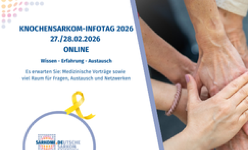 Knochensarkom-InfoTage 2026 ONLINE:  Wissen – Erfahrung – Austausch